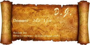 Demmer Júlia névjegykártya
